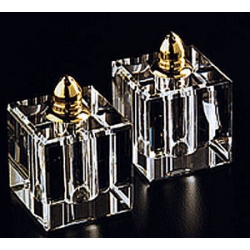 Set of 2 Square Salt Shakers Gold